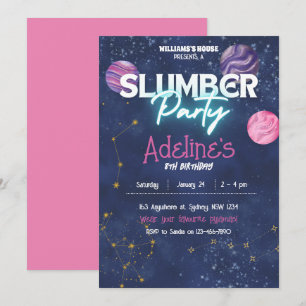 Invitation d'anniversaire pour une soirée pyjama g