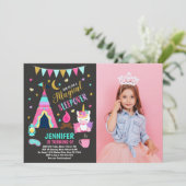 Invitation d'anniversaire pour une soirée pyjama l (Debout devant)