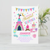 Invitation d'anniversaire pour une soirée pyjama l (Debout devant)