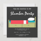 Invitation d'anniversaire pour une soirée pyjama m (Devant)