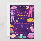 Invitation d'anniversaire pour une soirée pyjama p (Devant)