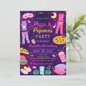 Invitation d'anniversaire pour une soirée pyjama p (Debout devant)