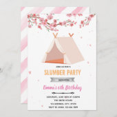 Invitation d'anniversaire pour une soirée pyjama s (Devant / Derrière)