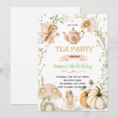 Invitation d'anniversaire pour une soirée thé des (Devant / Derrière)