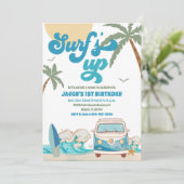 Invitation d'anniversaire pour van de plage de sur (Debout devant)