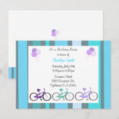 Invitation d'anniversaire pour vélos mignons (Devant / Derrière)