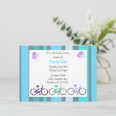 Invitation d'anniversaire pour vélos mignons (Debout devant)