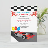  Invitation d'anniversaire pour voiture de course  (Debout devant)