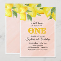 Invitation d'anniversaire premier 1er citronnade c