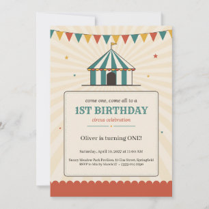 Invitation d'anniversaire premier âge sous le chap