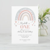 Invitation d'anniversaire premier Boho Rainbow (Debout devant)