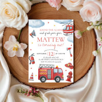 Invitation d'anniversaire premier camion de pompie