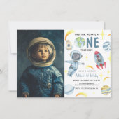 Invitation d'anniversaire premier dans l'espace as (Devant)