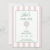 Invitation d'anniversaire premier golf rose Let's  (Devant)