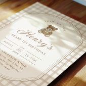 Invitation d'anniversaire premier ours Beary