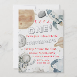 Invitation d'anniversaire premier pour l'espace ex