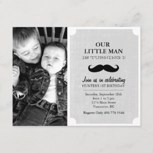 Invitation d'anniversaire première avec photo de m