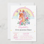 Invitation d'anniversaire Pretty Pony Rainbow Star (Devant)
