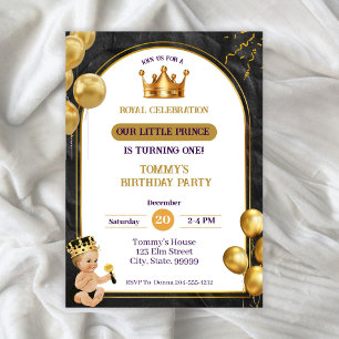 Invitation d'anniversaire Prince Boys