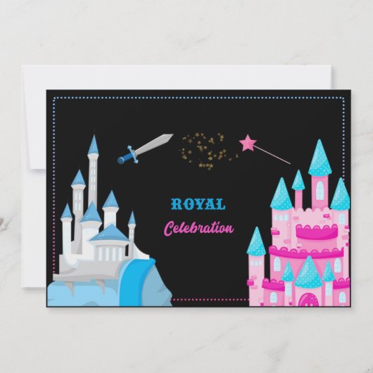 Invitation d'anniversaire Prince et Princesse avec (Dos)