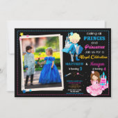 Invitation d'anniversaire Prince et Princesse avec (Devant)