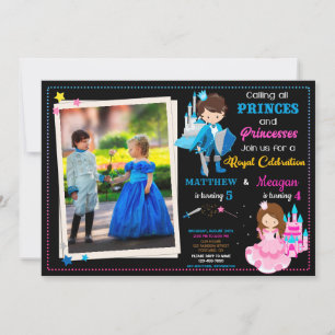 Invitation d'anniversaire Prince et Princesse avec