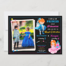 Invitation d'anniversaire Prince et Princesse avec