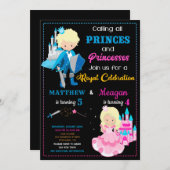 Invitation d'anniversaire Prince et Princesse Doub (Devant / Derrière)