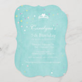 Invitation d'anniversaire Princess Turquoise Pouss (Devant / Derrière)