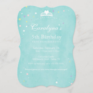 Invitation d'anniversaire Princess Turquoise Pouss