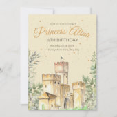 Invitation d'anniversaire Princesse Château Filles (Devant)