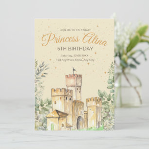 Invitation d'anniversaire Princesse Château Filles