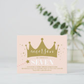 Invitation d'anniversaire princesse couronne rose (Debout devant)