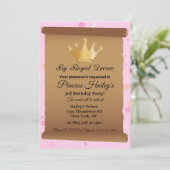 Invitation d'anniversaire princesse Crown Pink (Debout devant)