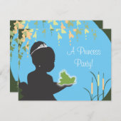 Invitation d'anniversaire - princesse et (Devant / Derrière)