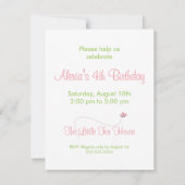 Invitation d'anniversaire - Princesse et grenouill (Dos)