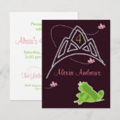 Invitation d'anniversaire - Princesse et grenouill (Devant / Derrière)