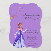 invitation d'anniversaire princesse pour filles (Devant / Derrière)