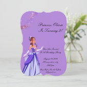 invitation d'anniversaire princesse pour filles (Debout devant)