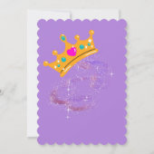 invitation d'anniversaire princesse pour filles (Dos)