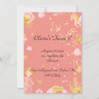 invitation d'anniversaire princesse rose