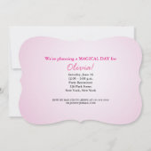 Invitation d'anniversaire Princesse rose avec bagu (Dos)