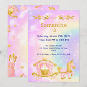 Invitation d'anniversaire Princesse Samantha 3 (Devant / Derrière)