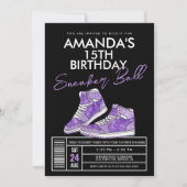 Invitation d'anniversaire Purple Sneaker Ball (Devant)