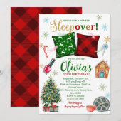 Invitation d'anniversaire Pyjama de Noël : Soirée  (Devant / Derrière)