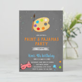 Invitation d'anniversaire pyjama et peinture (Debout devant)