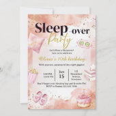 Invitation d'anniversaire Pyjama Party Rose  (Devant)