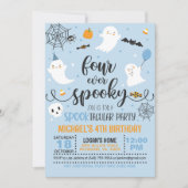 Invitation d'anniversaire quatre fois Éffrayante - (Devant)