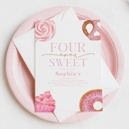 Invitation d'anniversaire quatre fois plus douce