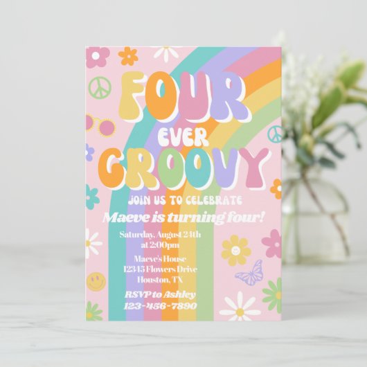 Invitation d'anniversaire quatre fois Super (Debout devant)